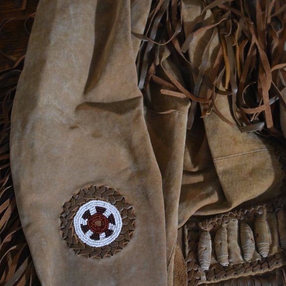 Scully Western Leather Fringed and beaded decorations on Men's XL Jacket - Picture 14 of 16